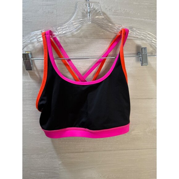 Womens Strappy Black & Pink Sports Bra By WITH Wear It To Heart - Picture 6 of 10